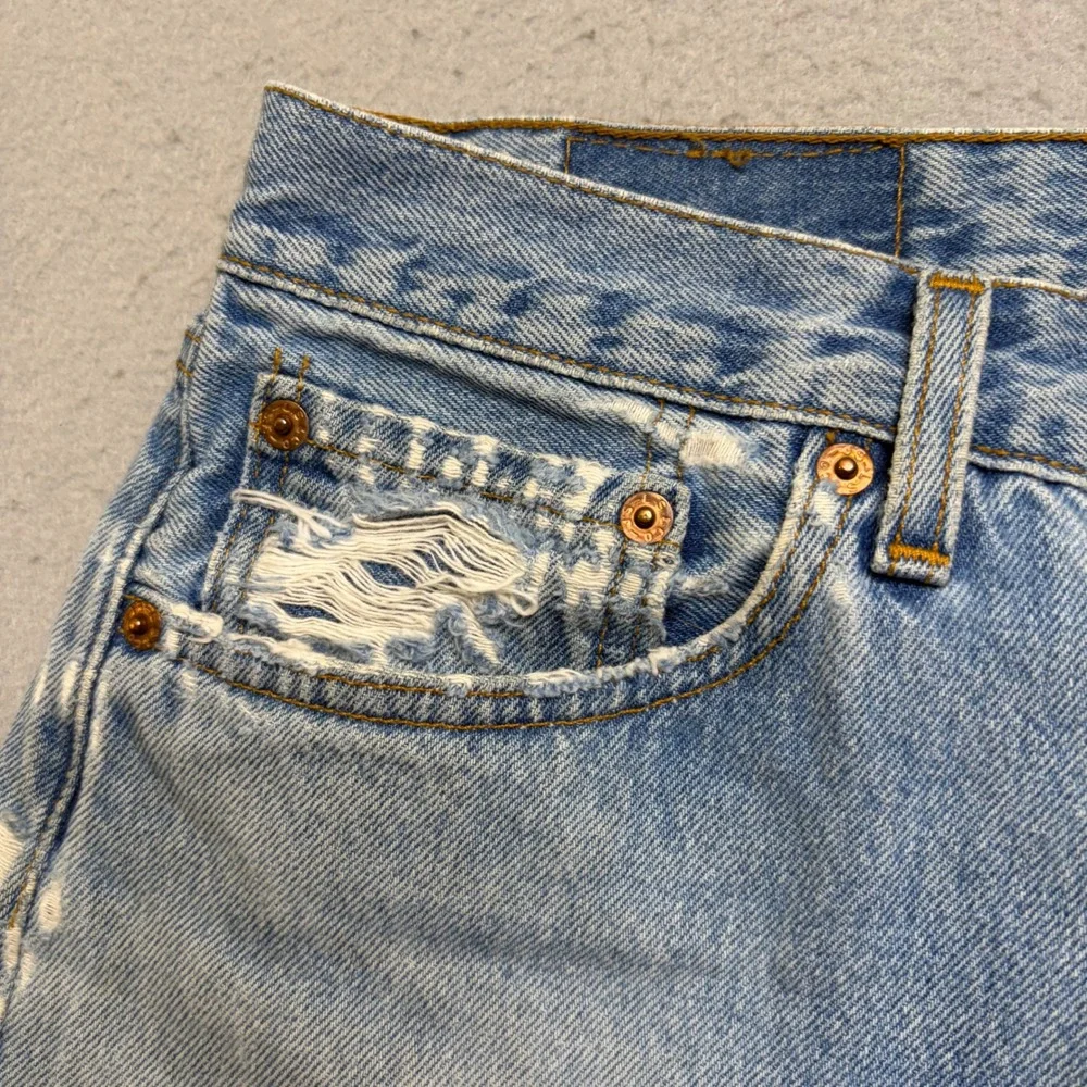 Levi's 501 Denim Shorts Mens 34 Light Wash Vintage 90s Distressed Cut Off USA